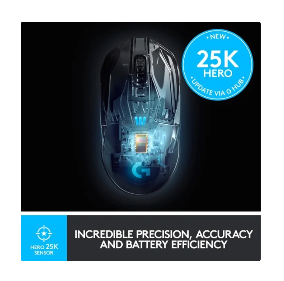 LOGITECH® | G903 HERO – Kabellose RGB-Gaming-Maus mit HERO 25K Sensor 11 Tasten