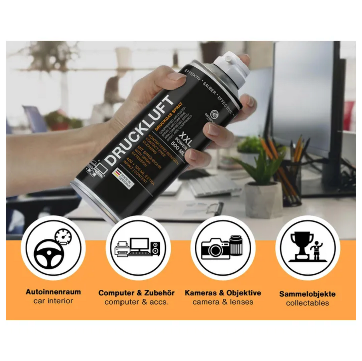 OCTOPUS® | Druckluftspray 500 ml – Reinigungs-Spray für Elektronik & Hardware