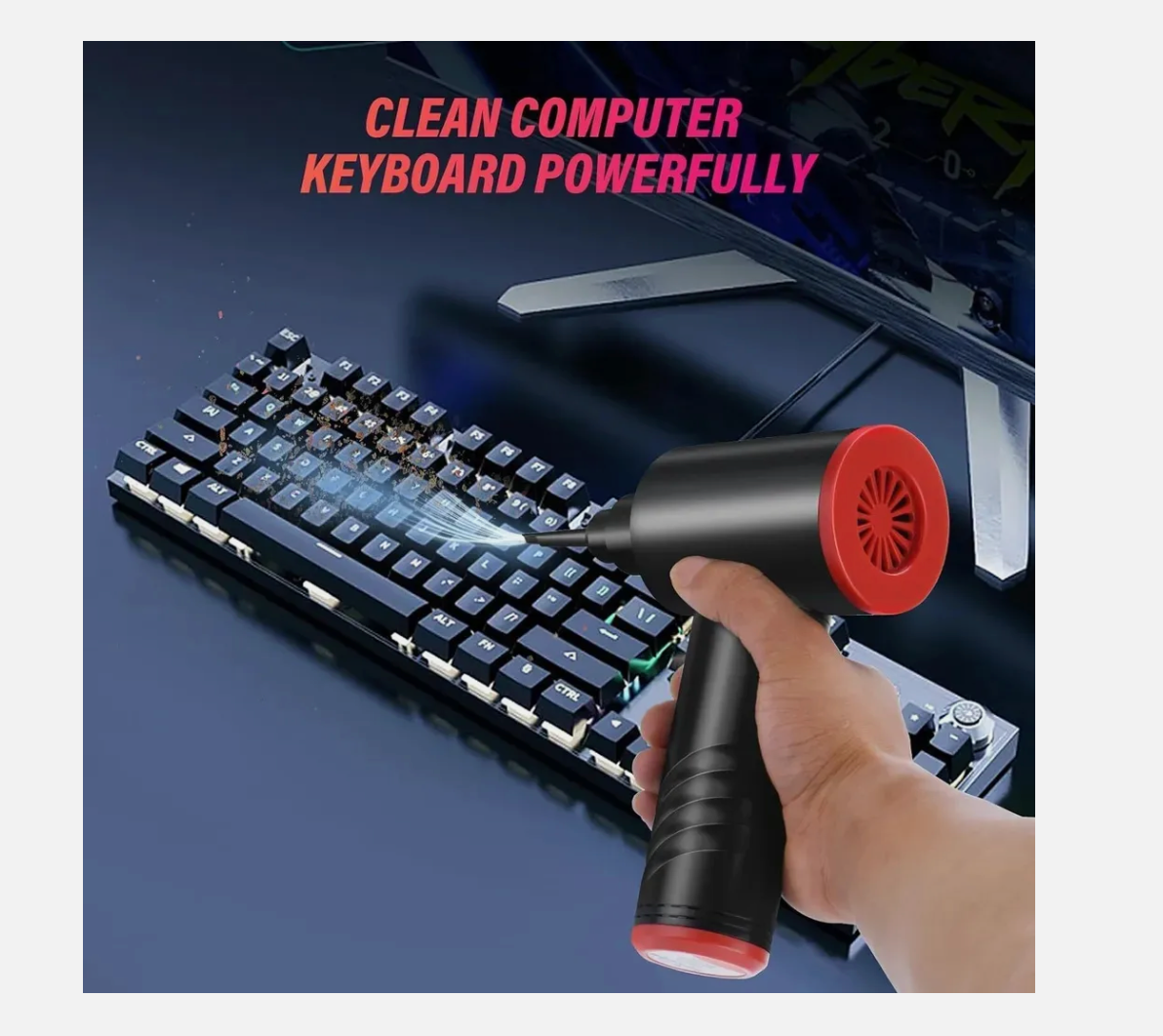 TRAUMHEIM® | Elektrisches Staubgebläse für PC – Akku-betriebenes 3-Gang Air Duster