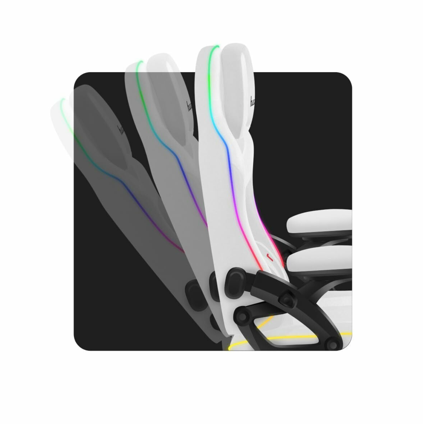 Gaming-Stuhl Huzaro HZ-FORCE 4.6 RGB WHITE MESh Verstellbar