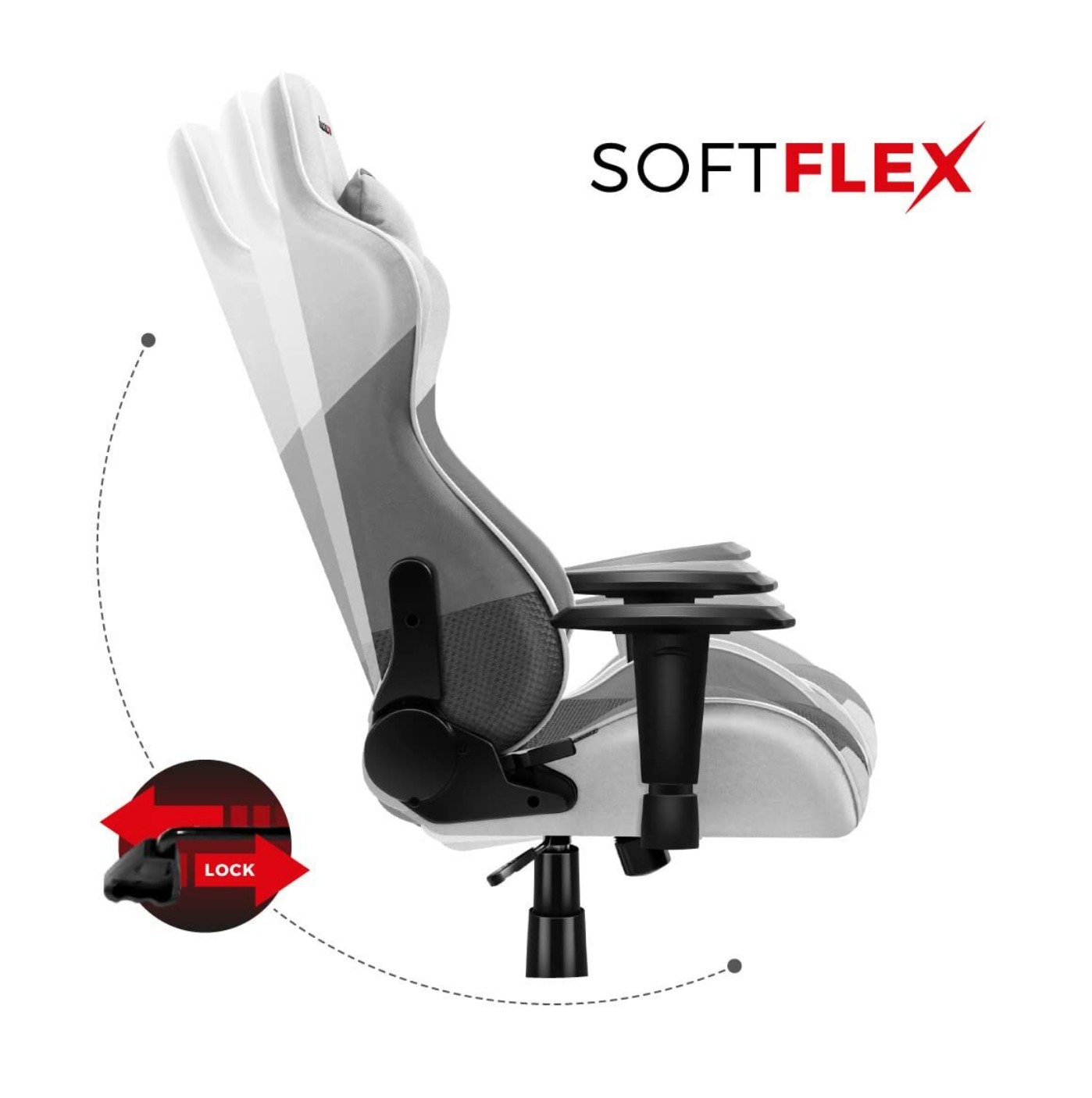 Gaming-Stuhl Huzaro Hz-Force 6.2 White Mesh Softflex