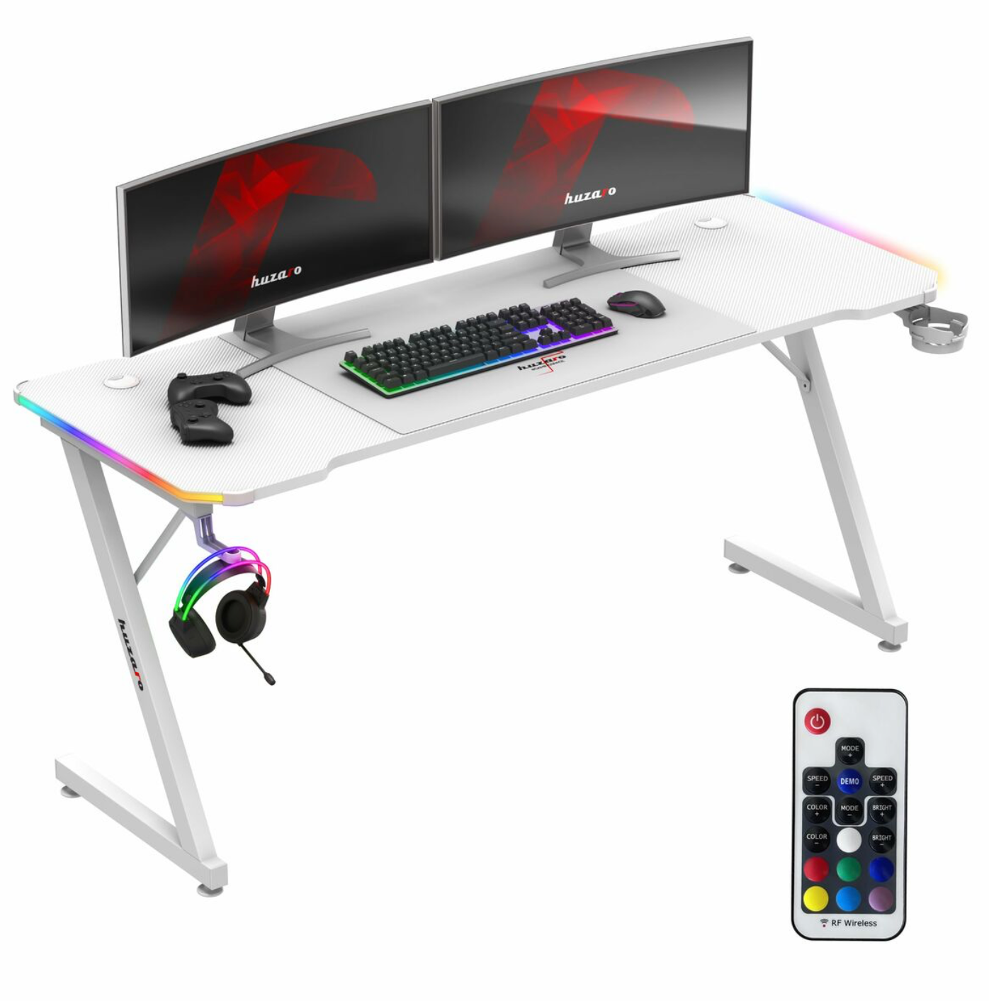 HUZARO Gaming-Schreibtisch HZ-Hero 4.8 RGB – Weiß
