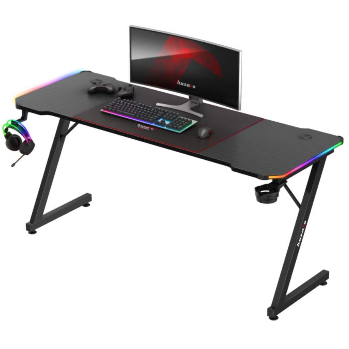 HUZARO Gaming-Schreibtisch HZ-Hero schwarz seitlich