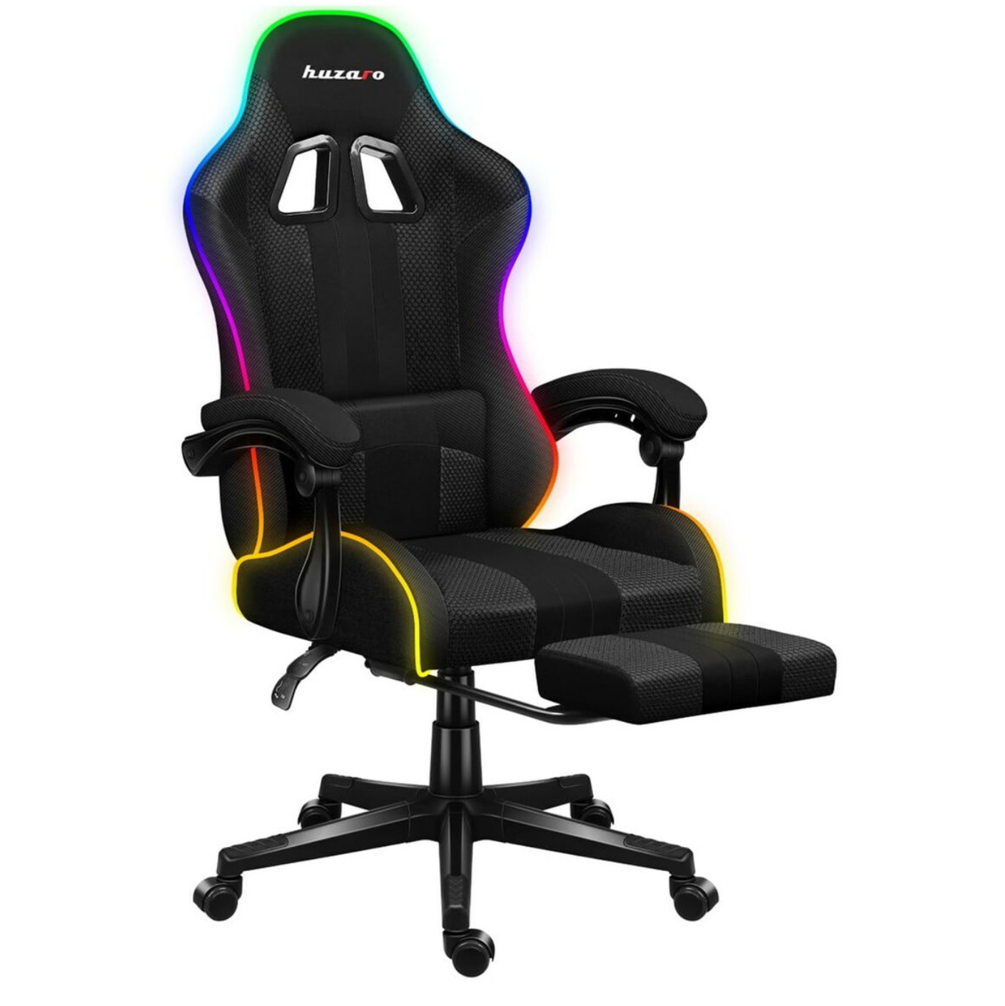 HUZARO Gaming-Stuhl FORCE 4.7 RGB – Schwarz seitlich 2