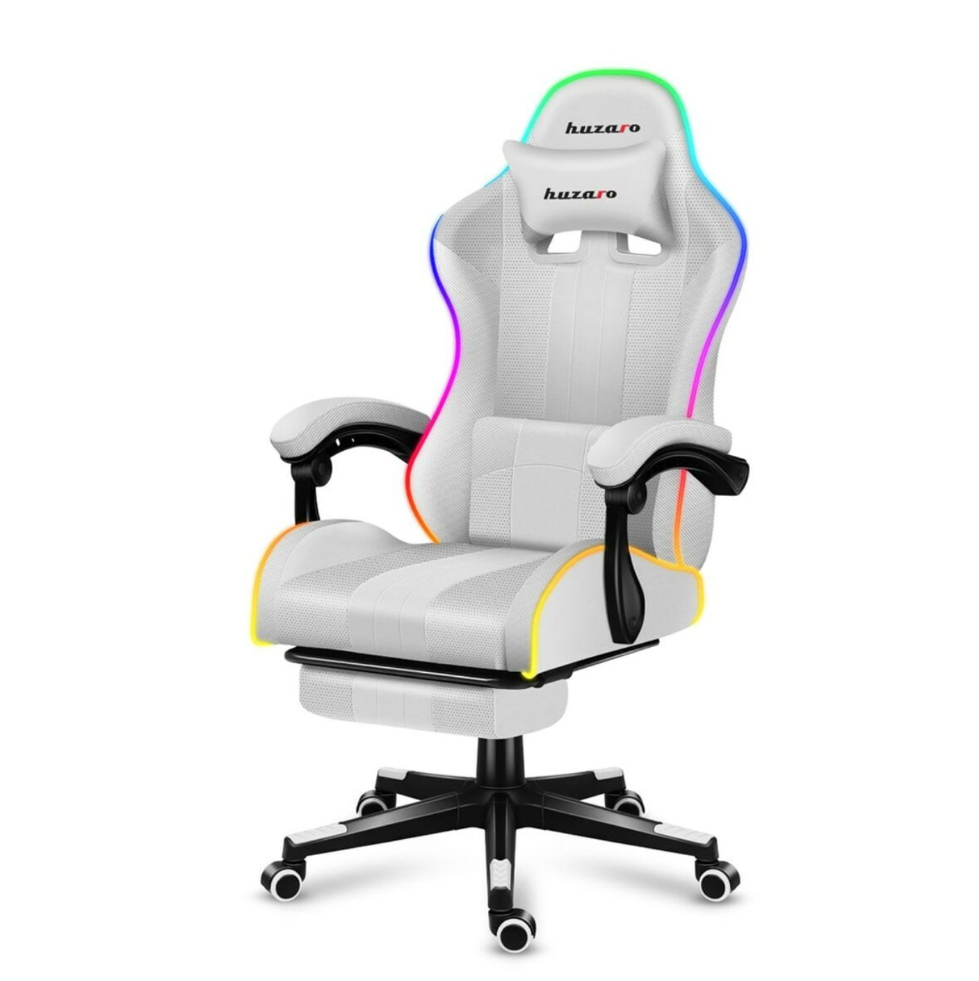 HUZARO Gaming-Stuhl FORCE 4.7 RGB – Weiß seitlich