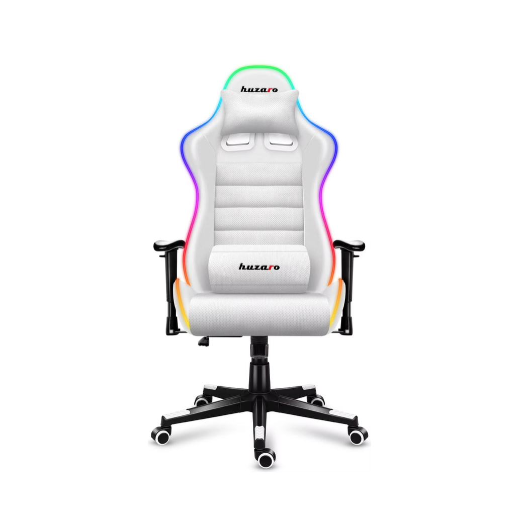 HUZARO Gaming-Stuhl FORCE 6.2 RGB – Weiß Vorderseite 2