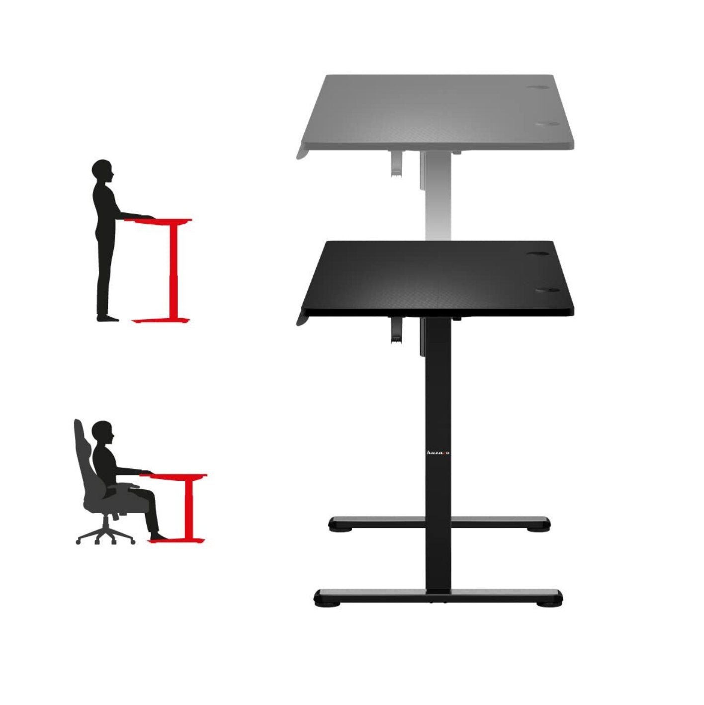 Huzaro HZ-Hero 8.2 White – Gaming-Schreibtisch Schwarz Höhenverstellbar