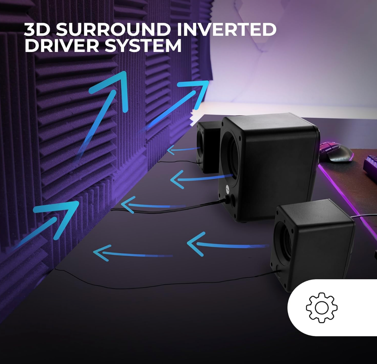 MARS GAMING® | Lautsprecher MSH21W – Schwarz 3D Surround