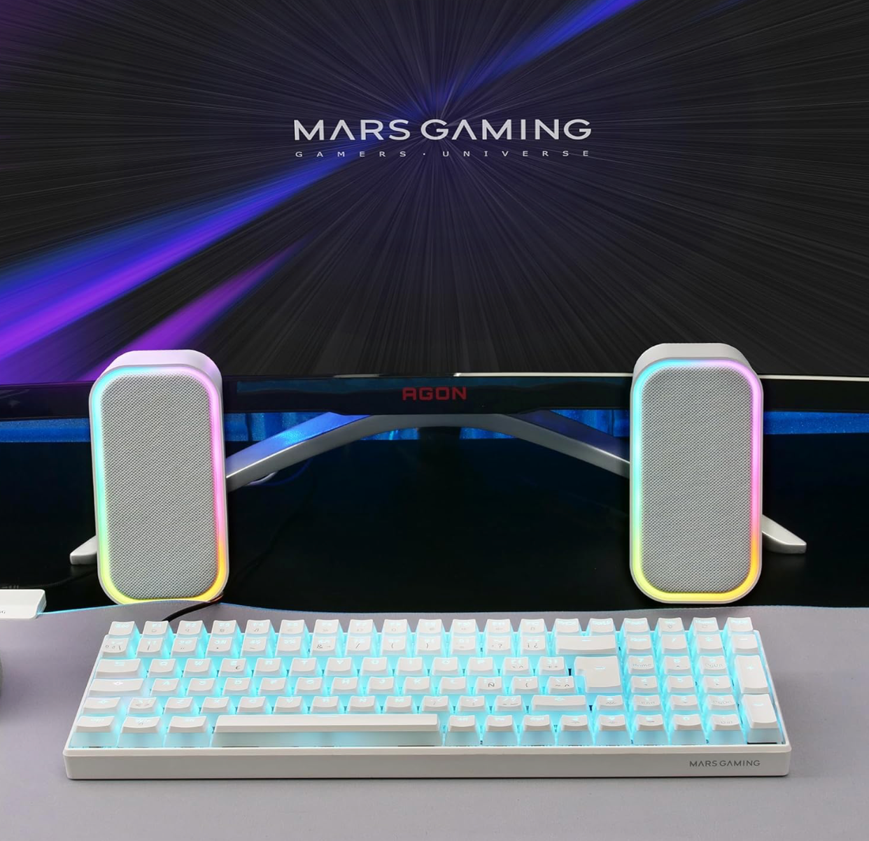 MARS GAMING® | Lautsprecher MSOM – Weiß Setup
