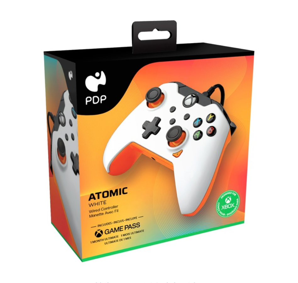 PDP Wired Controller – Atomic White Gamepad für Xbox Series Verpackung