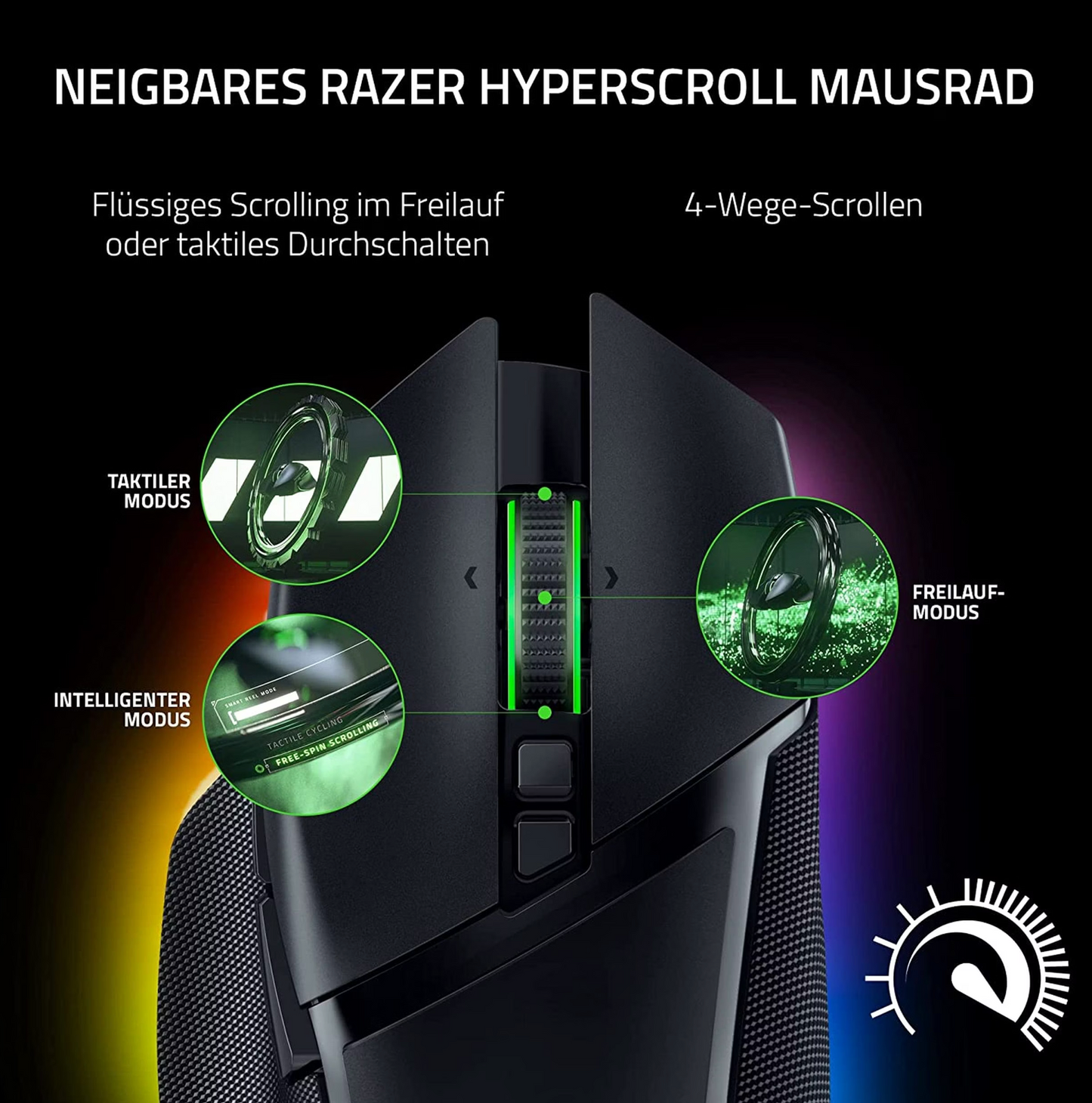 RAZER Basilisk V3 Pro – Kabellose Gaming-Maus Hyperscroll Mausrad