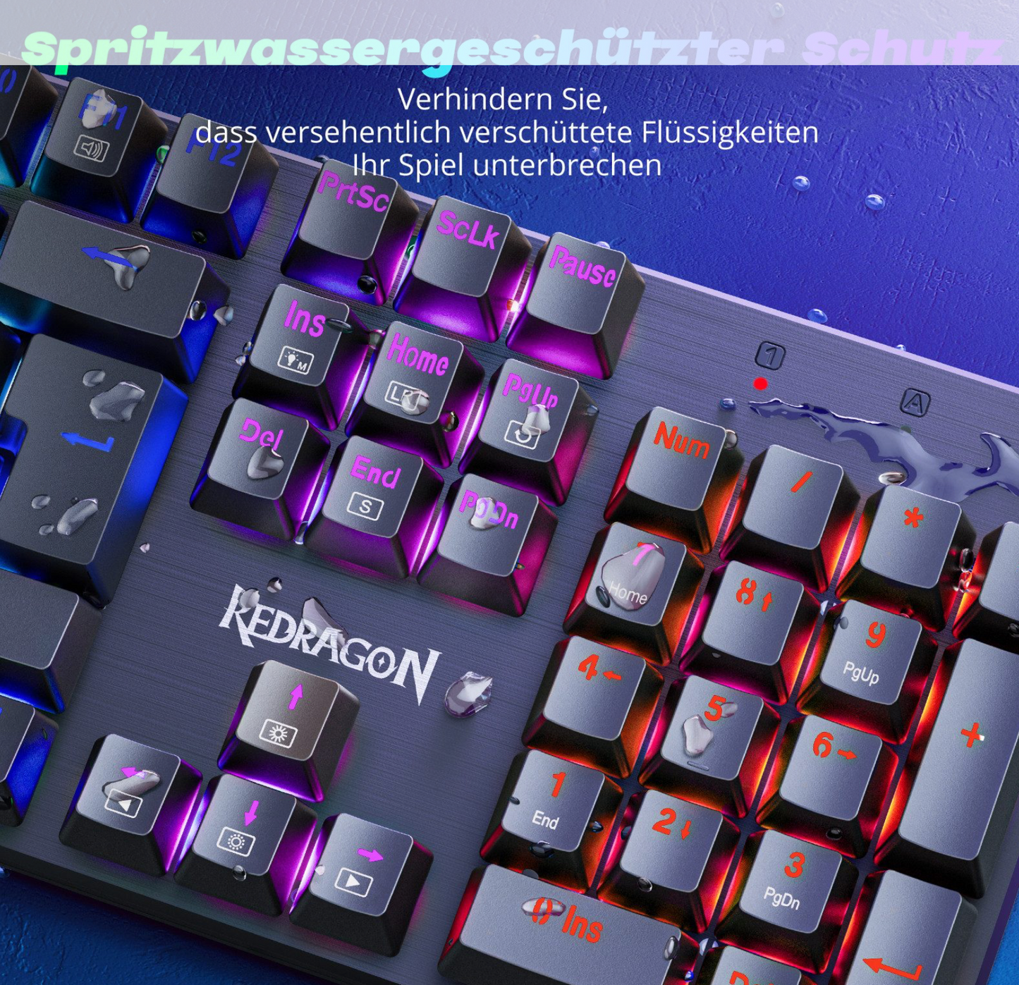 Redragon K671 – Mechanische Gaming-Tastatur Wasserschutz