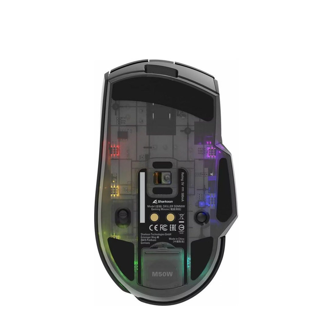 SHARKOON SKILLER SGM50W – Kabellose Gaming-Maus Unterseite