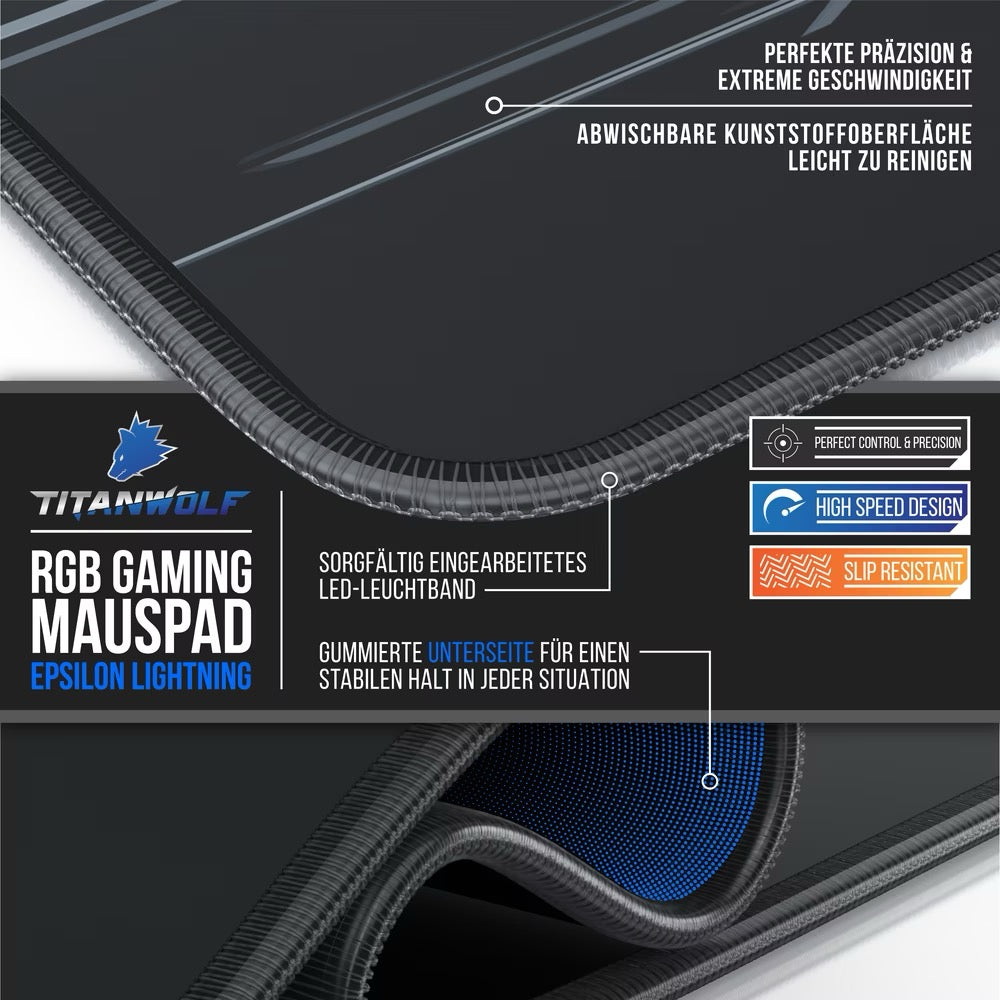 TITANWOLF RGB Gaming Mauspad