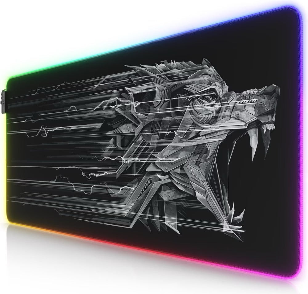 TITANWOLF RGB Gaming Mauspad Wolfskopf RGB
