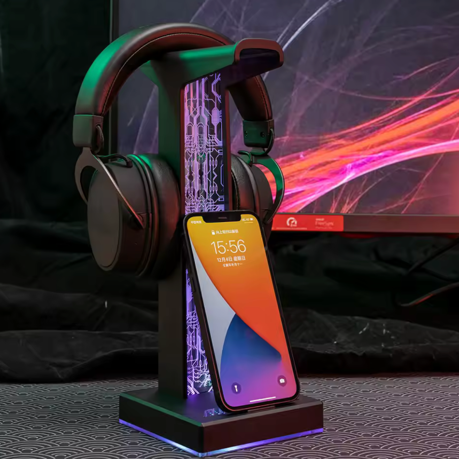 UNIVERSAL RGB Headset-Halter mit USB Anschluss