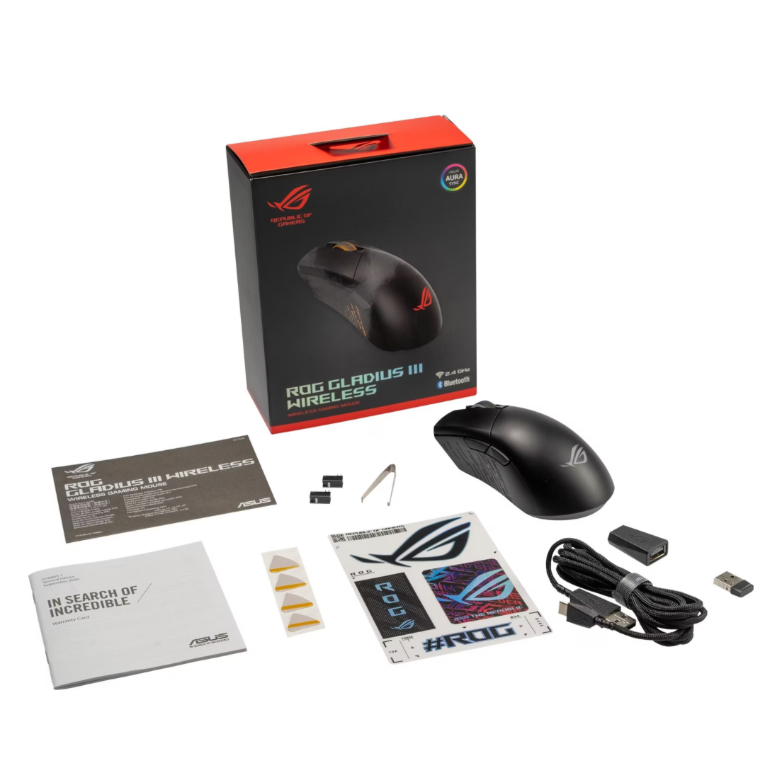 ASUS ROG Gladius III Wireless AimPoint – Kabellose Gaming-Inhalt