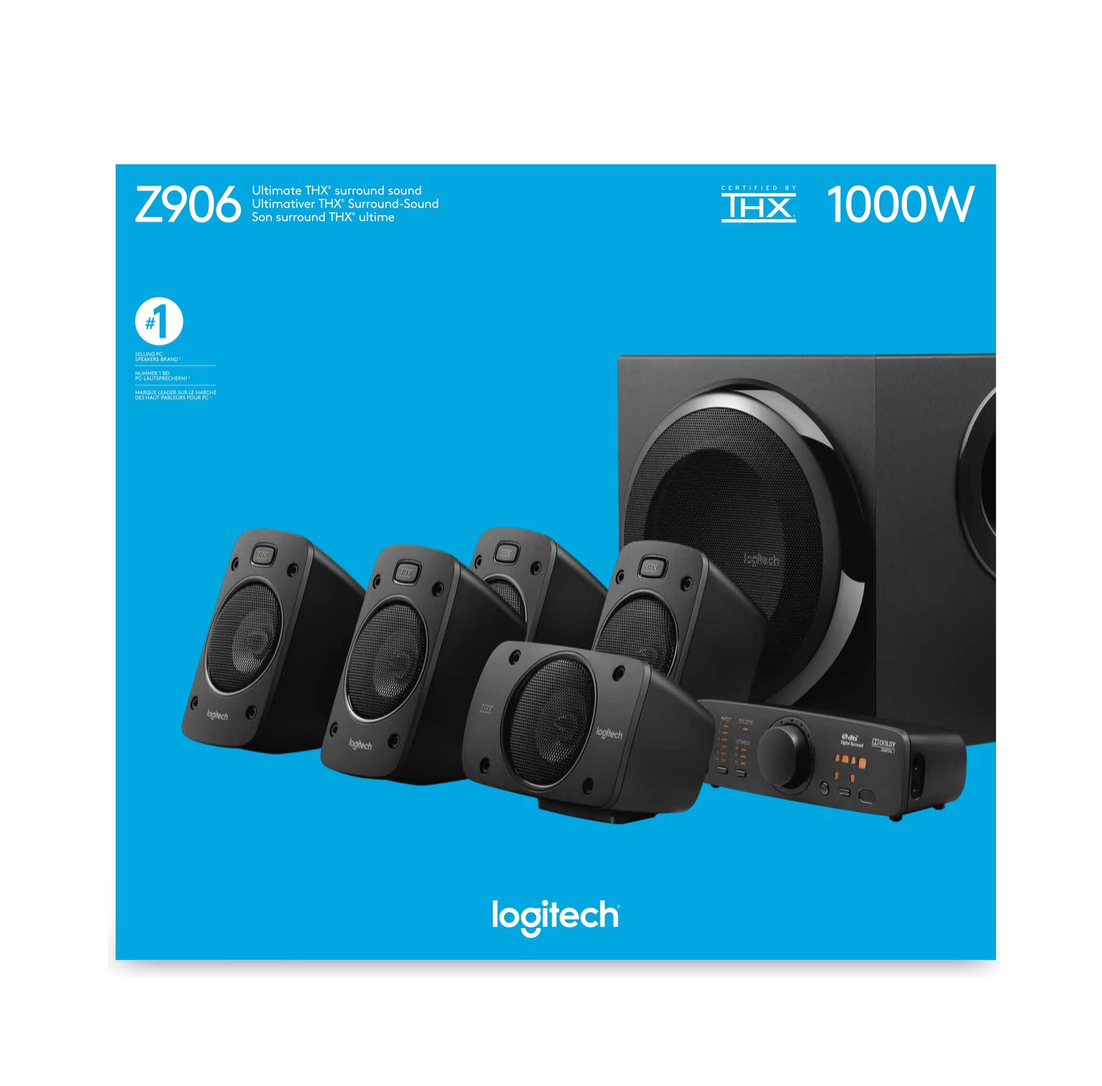 LOGITECH® | Z906 5.1 Speaker System – PC-Lautsprecher mit Surround-Sound & THX