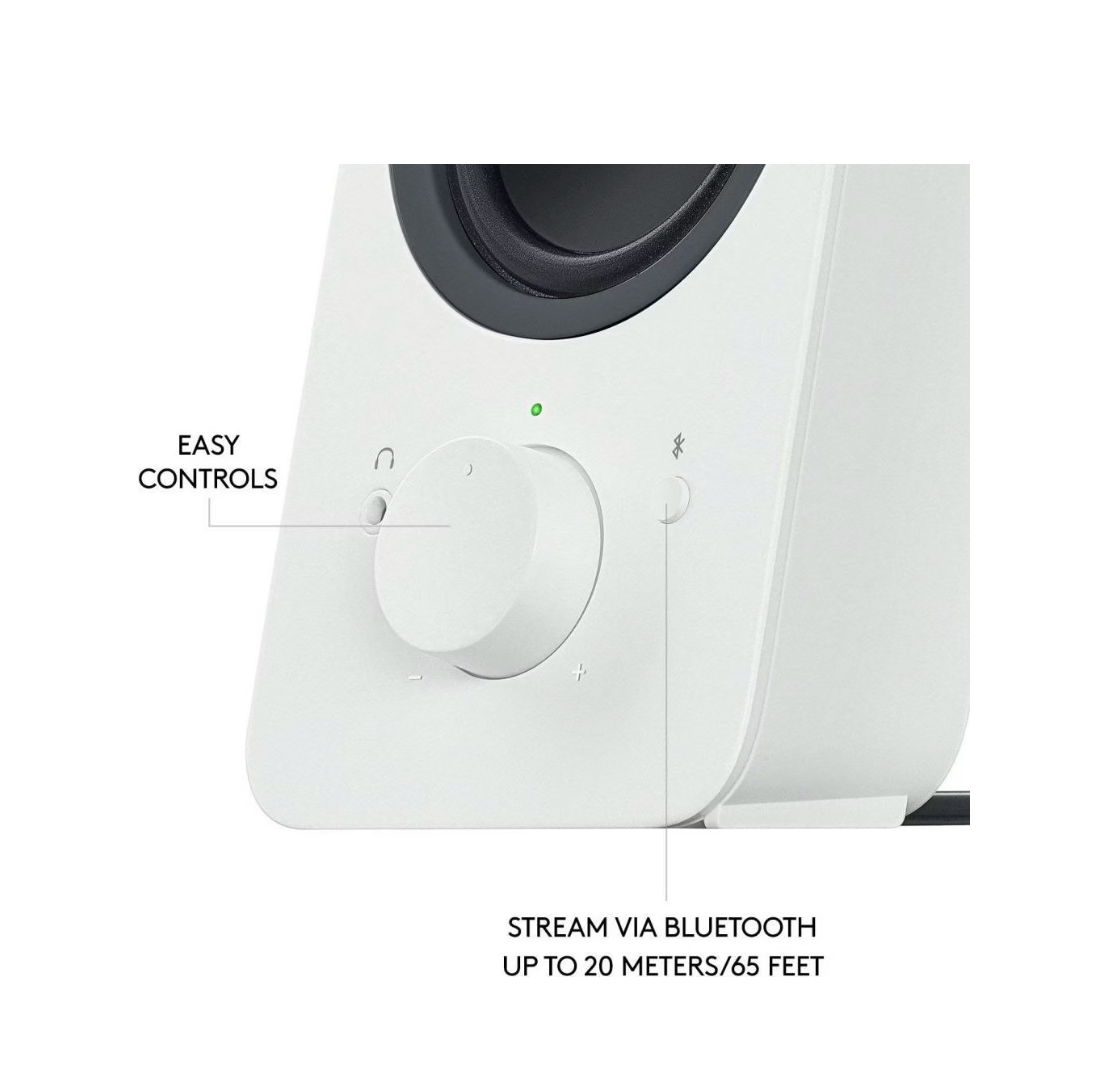 LOGITECH® | Z207 – Kabellose 2.0 PC-Lautsprecher mit Bluetooth & 3,5 mm-Klinke (Weiß)
