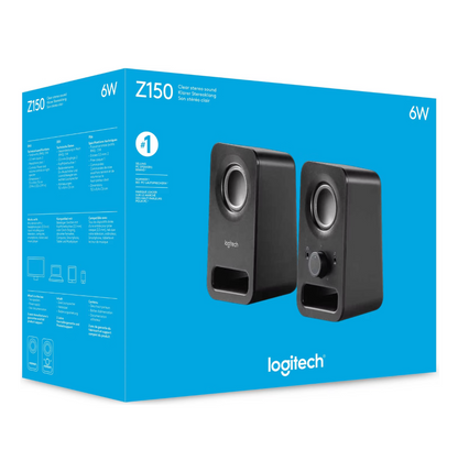 LOGITECH® | Z150 – 2.0 Stereo-Lautsprecher für PC & Multimedia (Schwarz)
