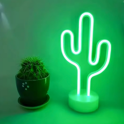 GOLOOT| LED Neon Kaktus Lampe Grün