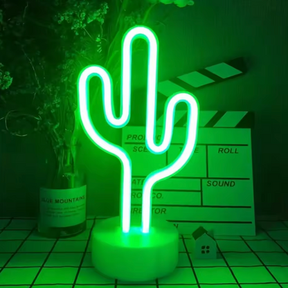 GOLOOT LED Neon Kaktus Lampe Grün