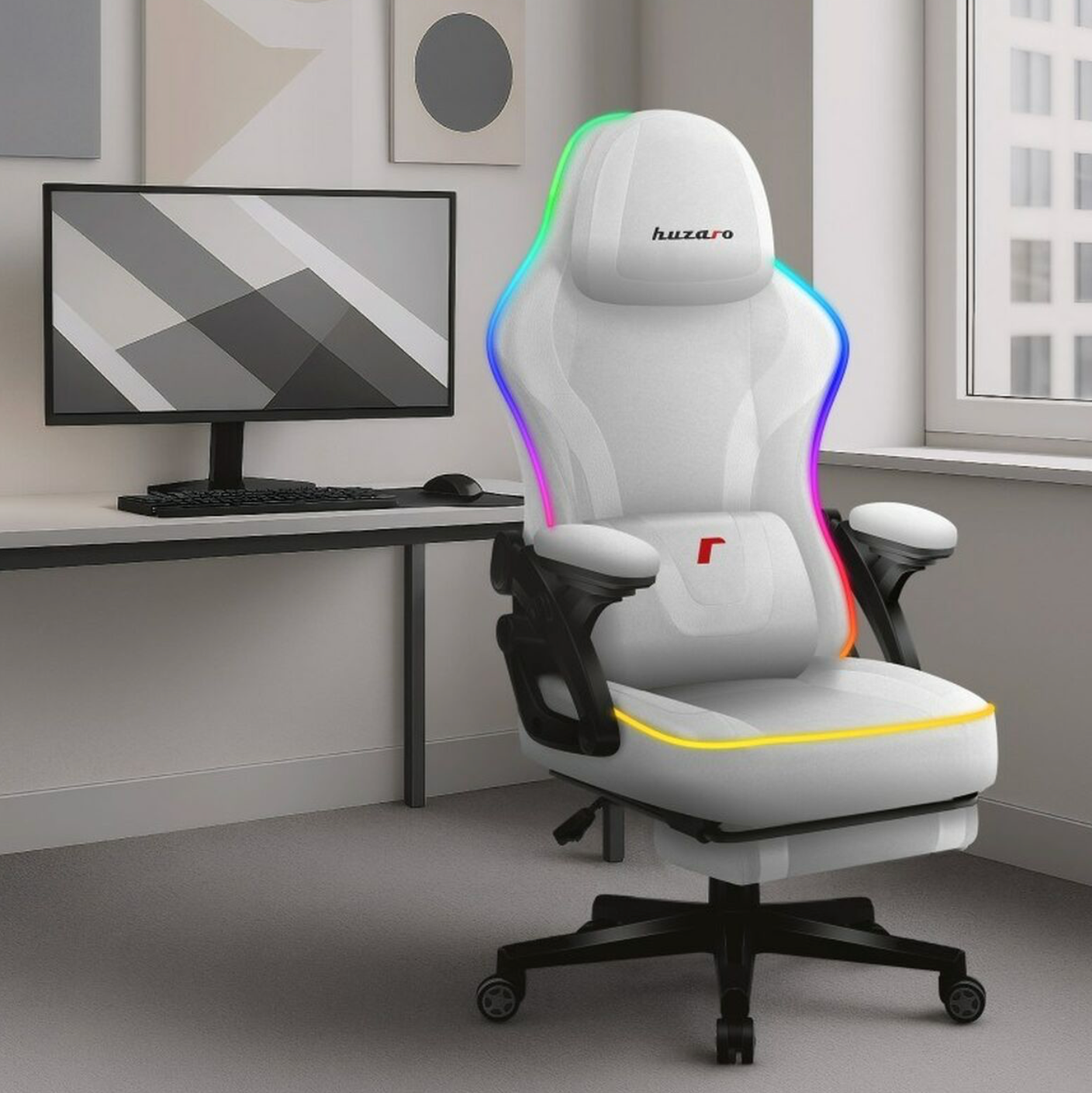 Gaming-Stuhl Huzaro HZ-FORCE 4.6 RGB WHITE MESH 1