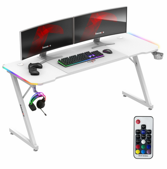 HUZARO Gaming-Schreibtisch HZ-Hero 4.8 RGB – Weiß