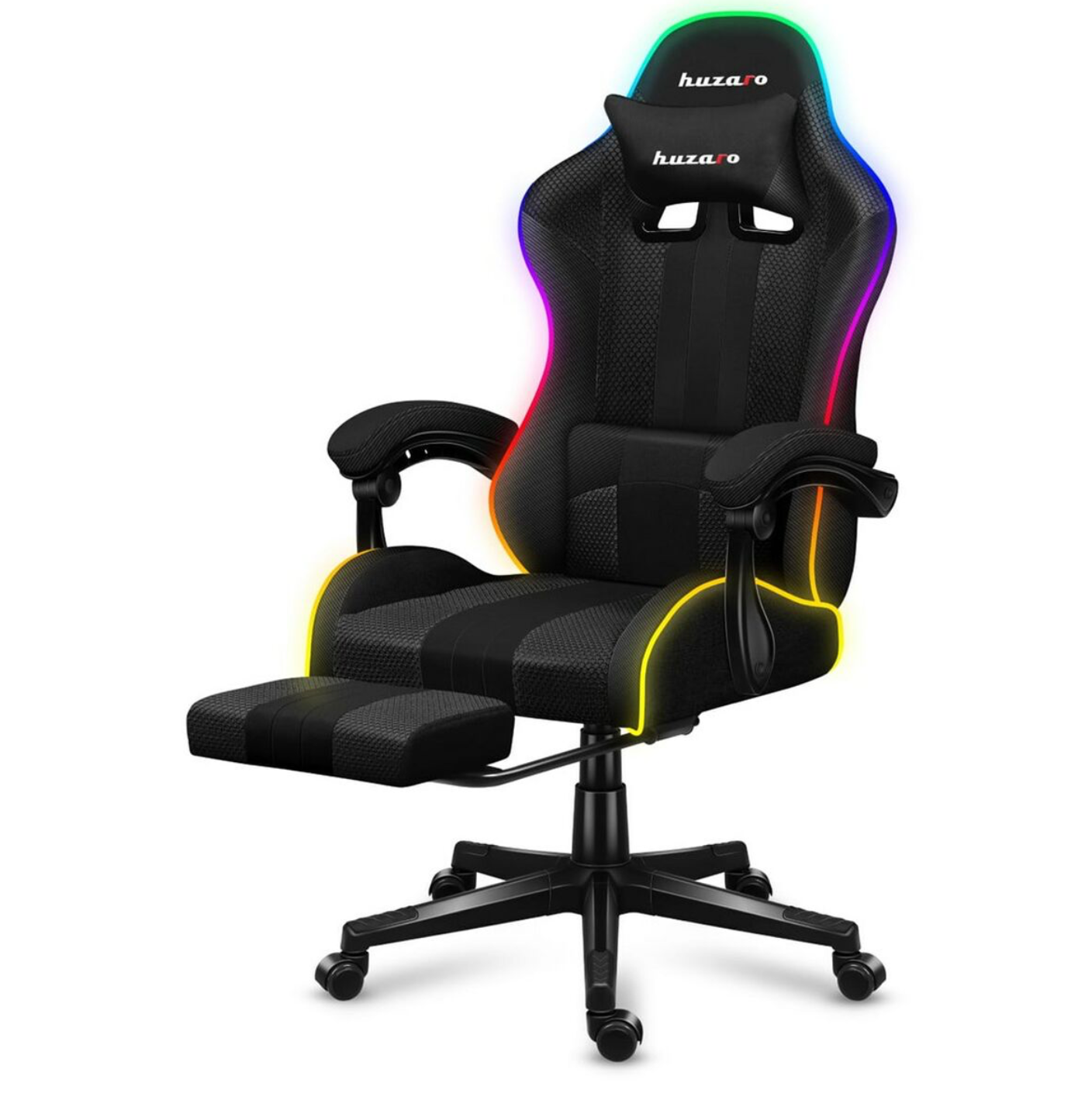 HUZARO Gaming-Stuhl FORCE 4.7 RGB – Schwarz seitlich
