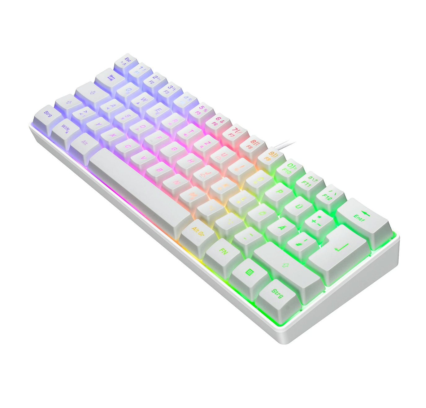 ISY IGK 3500-WT – Kabelgebundene Gaming-Tastatur RGB von der Seite