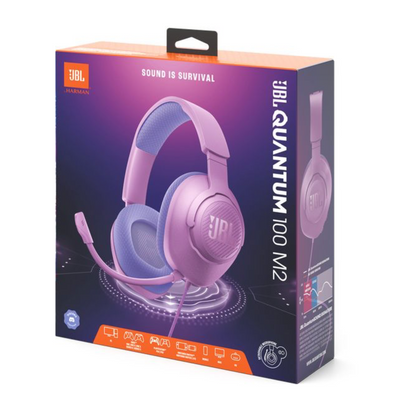 JBL Quantum 100 M2 – Over-Ear Gaming-Headset violett Verpackung