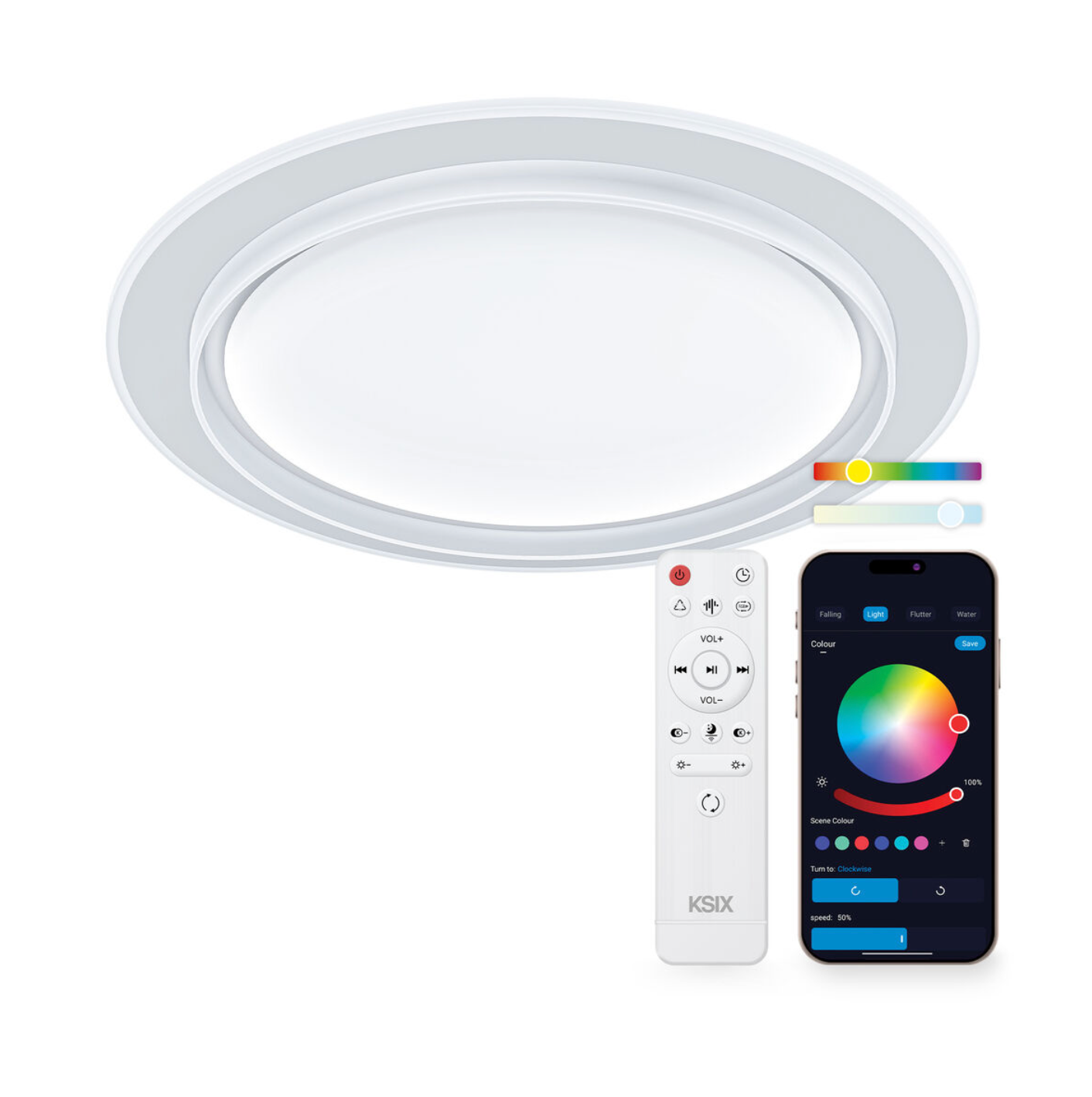 KSIX  LED-Deckenleuchte Sfera – 3000K bis 6500K AUS