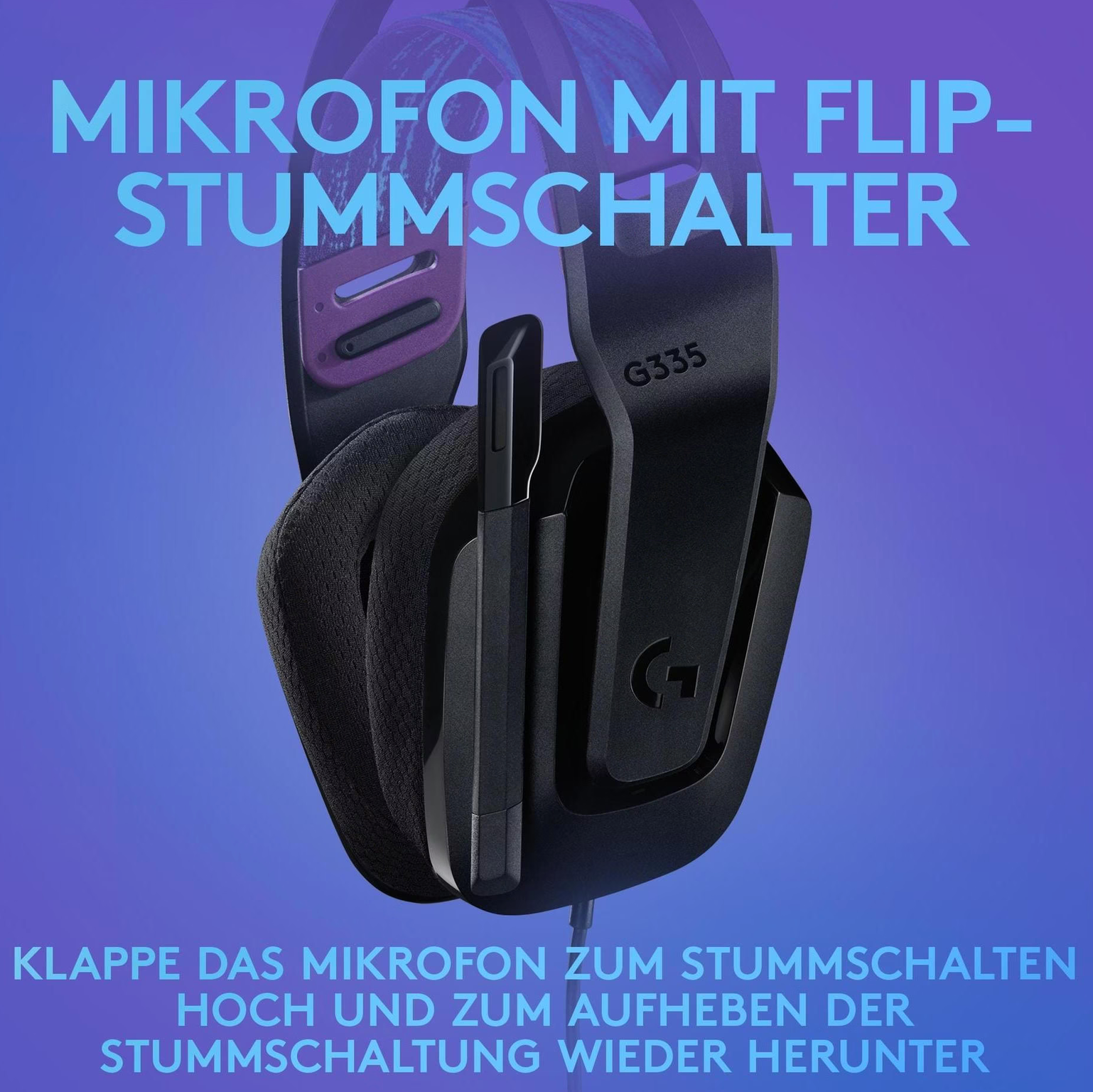 LOGITECH G335 – Kabelgebundenes Gaming-Headset Stummschaltung