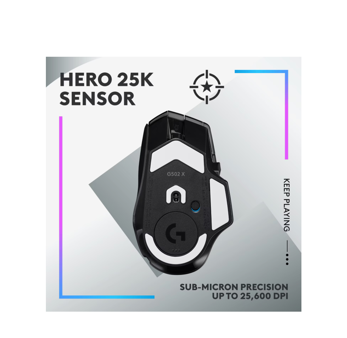 LOGITECH G502 X PLUS – Kabellose Gaming-Maus 25K Sensor 