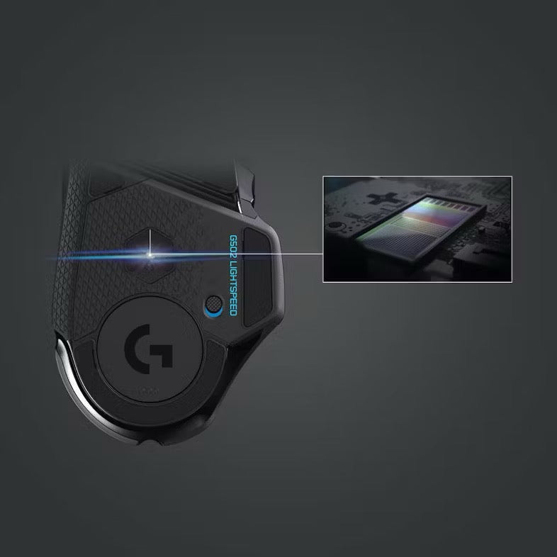  Logitech G502 LIGHTSPEED Gaming-Maus Von unten