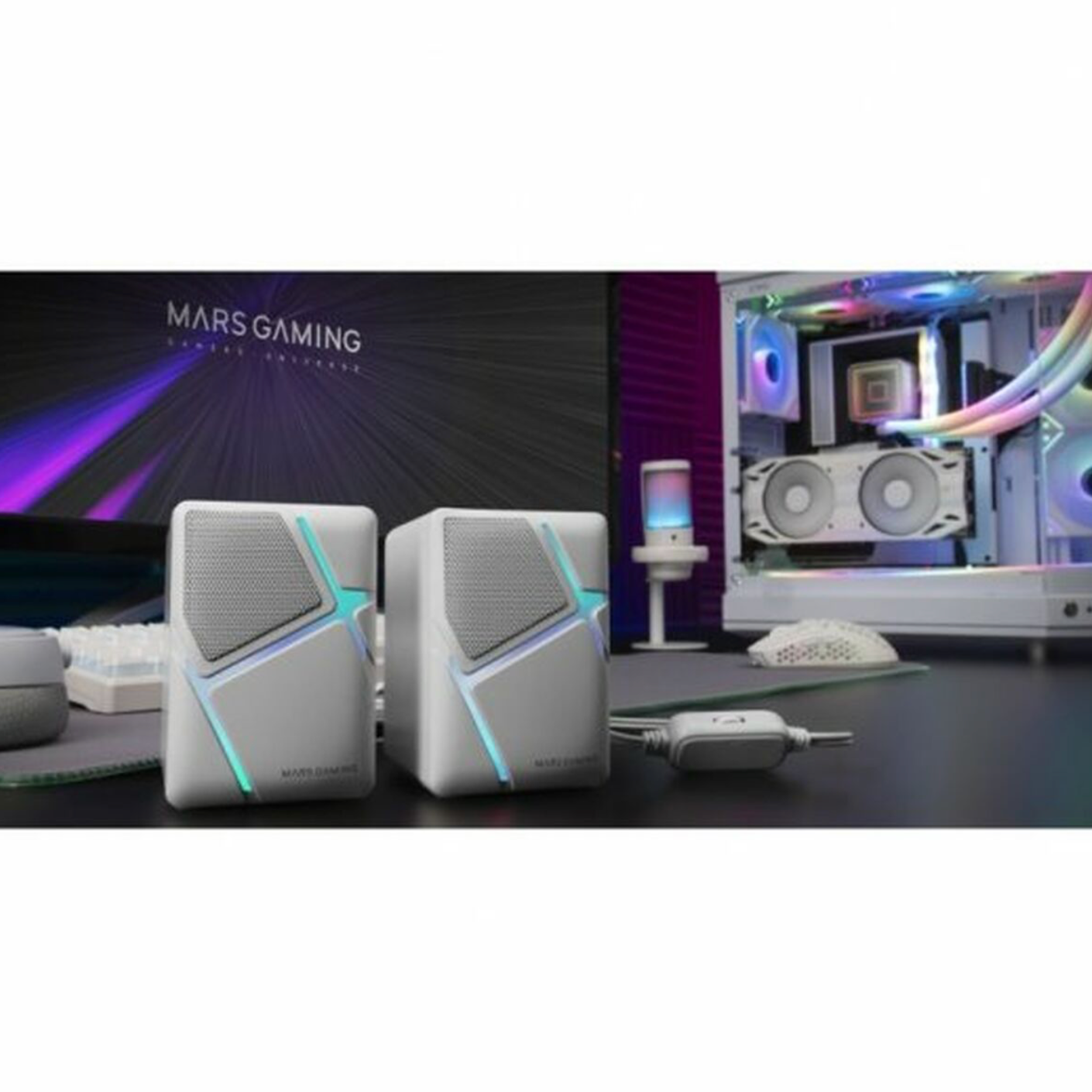 MARS GAMING® | Laptop-Lautsprecher MSHW – Weiß 