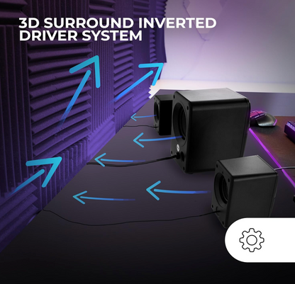 MARS GAMING® | Lautsprecher MSH21W – Schwarz 3D Surround