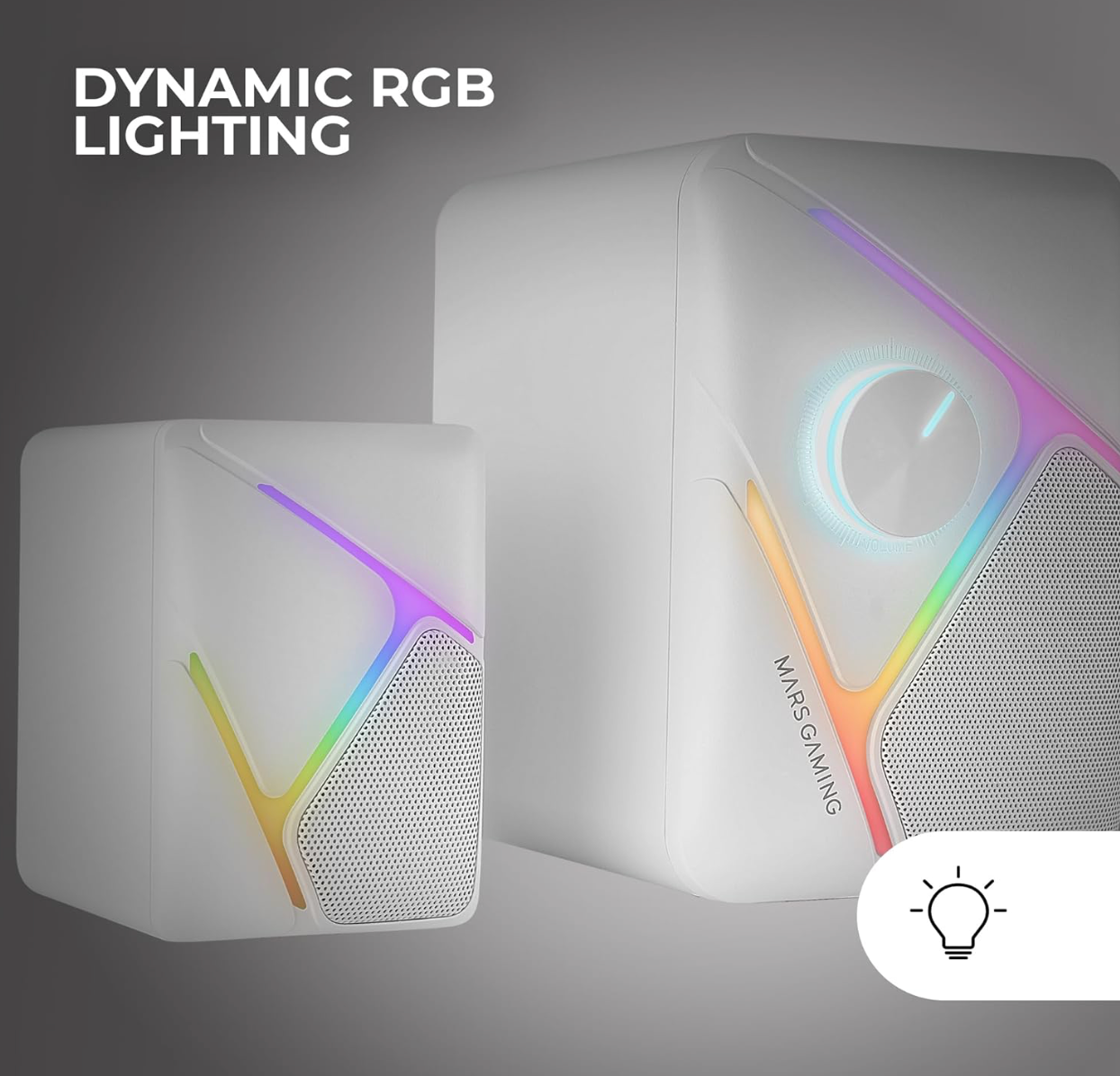 MARS GAMING® | Lautsprecher MSH21W – Weiß RGB