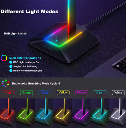 NEWBEE NB-Z8 RGB – Headset-Halter Licht Modi