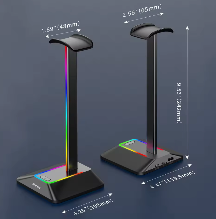 NEWBEE NB-Z8 RGB – Headset-Halter Maße