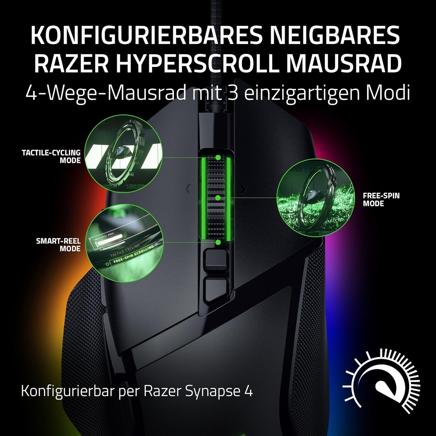 RAZER Basilisk V3 RGB Kabelgebunden 4-Wege-Mausrad