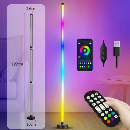RGB LED-Stehleuchte mit USB Maße
