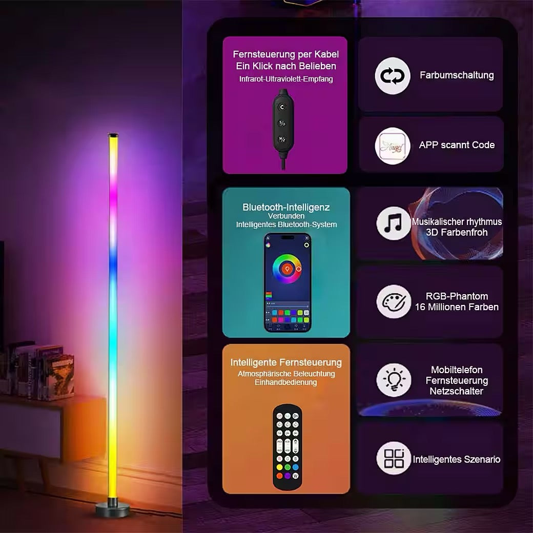 RGB LED-Stehleuchte mit USB Telefon-App