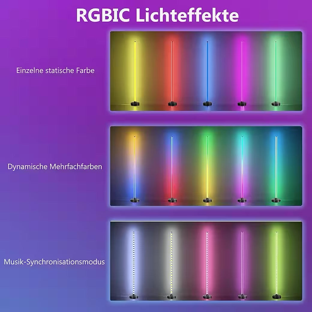RGB LED-Stehleuchte mit USB alle Lichteffekte