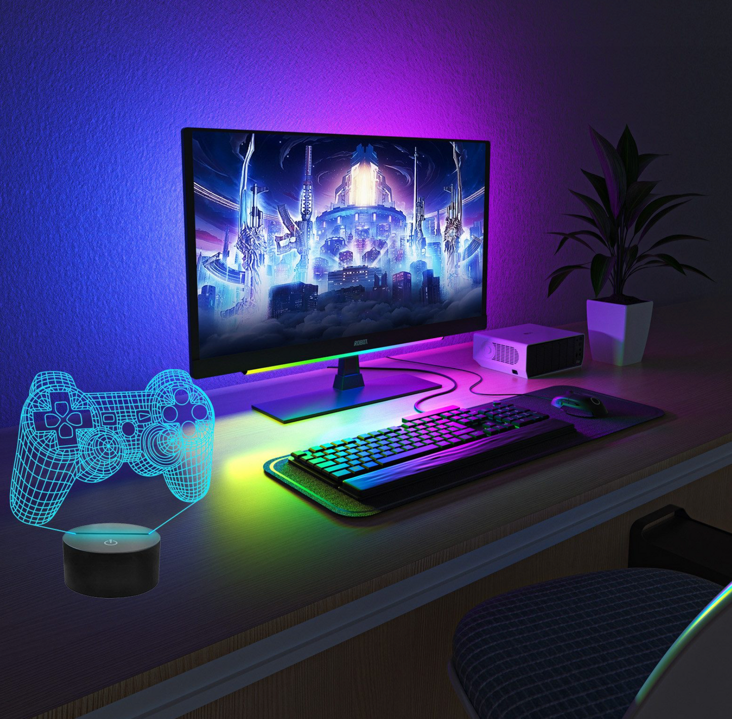 ROYMART® | LED-Lampe Gaming Controller 16 Farben Setup