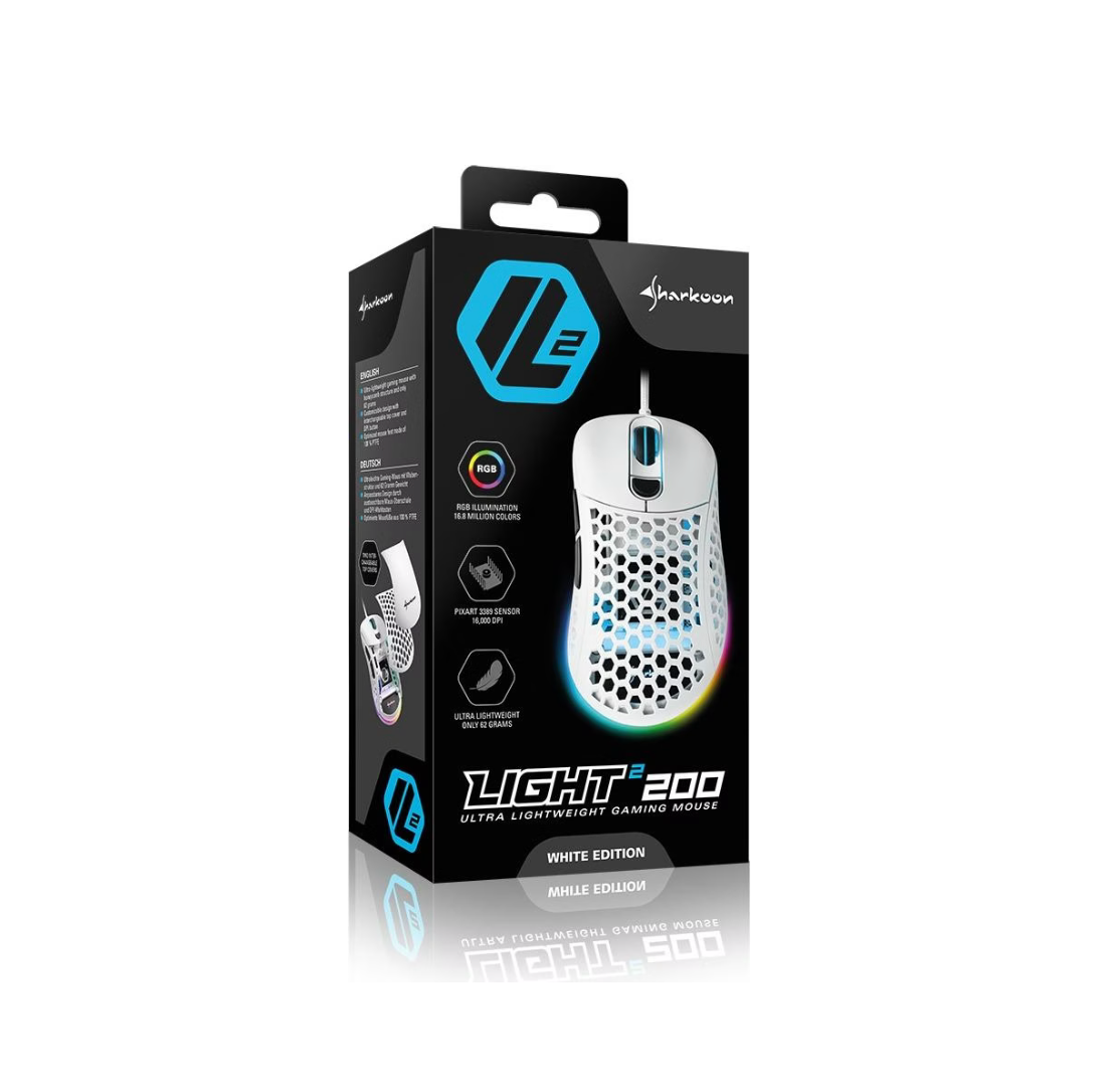 SHARKOON  Light² 200 – Ultraleichte kabelgebundene Gaming-Maus Verpackung