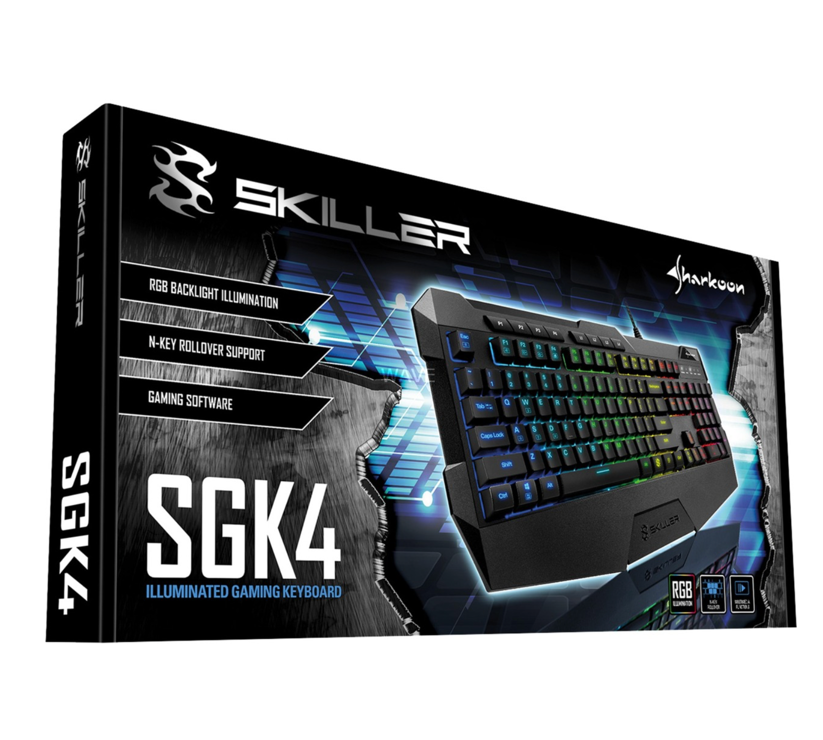 SHARKOON SKILLER SGK4 – RGB Gaming-Tastatur Verpackung 