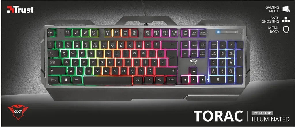TRUST GXT 856 Torac Gaming-Tastatur Verpackung 