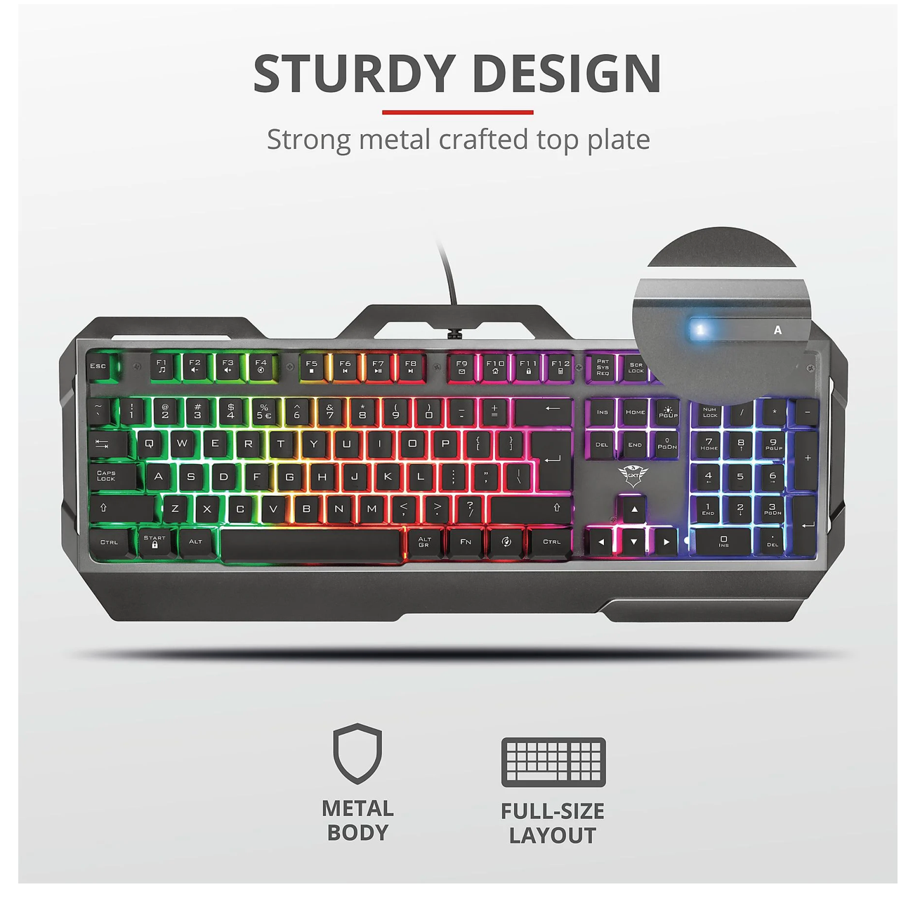 TRUST GXT 856 Torac Gaming-Tastatur metal crafted 