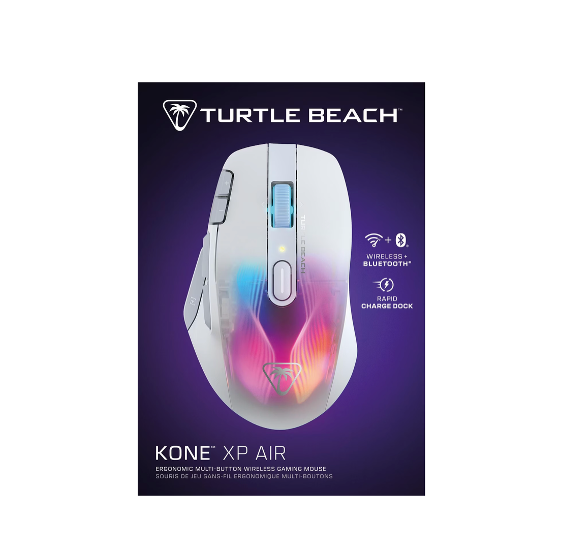 TURTLE BEACH Kone XP Air – Kabellose RGB Gaming-Maus Weiß Verpackung